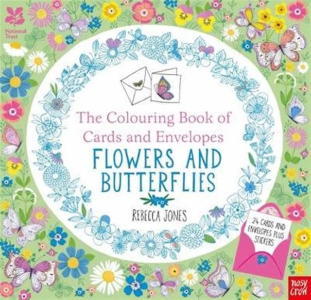 National Trust: The Colouring Book of Cards and Envelopes - Flowers and Butterflies - Image 2